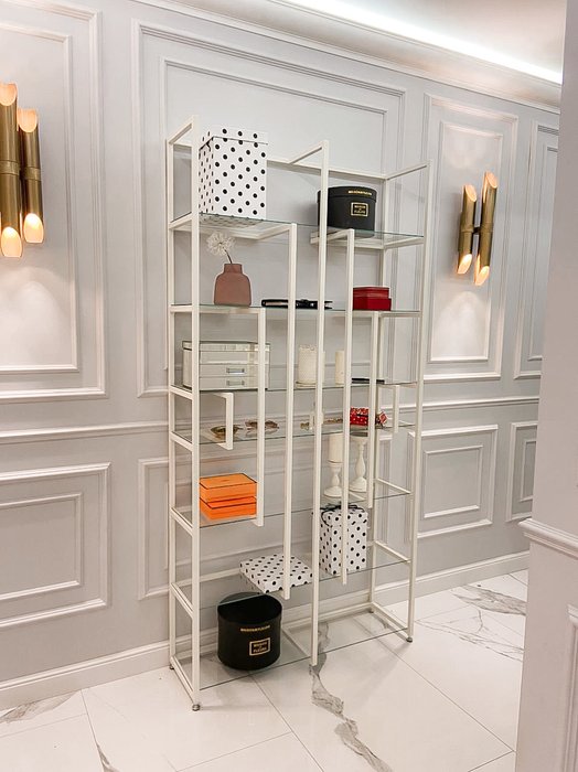 Стеллаж "Leon" белый с прозрачным стеклом (2000х900х300) - купить Стеллажи по цене 48450 Стеллаж "Leon" белый с прозрачным стеклом (2000х900х300) - купить Стеллажи по цене 48450