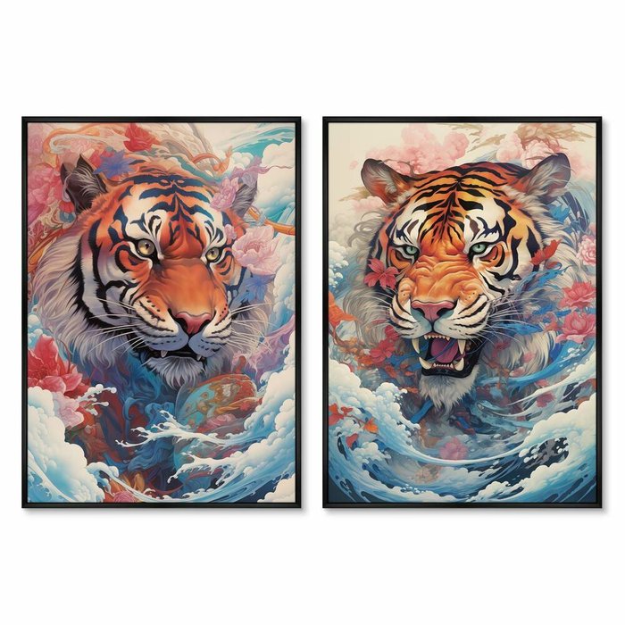 Набор из двух репродукций картин Soaring Tigers, 2024г.