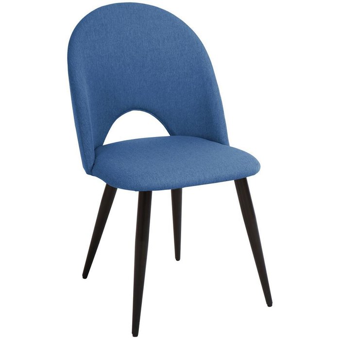 Комплект из четырех стульев Cleo черно-голубого цвета - купить Обеденные стулья по цене 20720.0