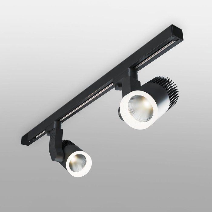 Трековый светодиодный светильник для трехфазного шинопровода Accord черного цвета - лучшие Трековые светильники в INMYROOM