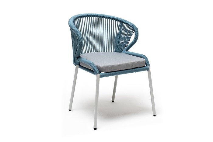 Плетеный стул Милан серо-бирюзового цвета - лучшие Садовые стулья в INMYROOM