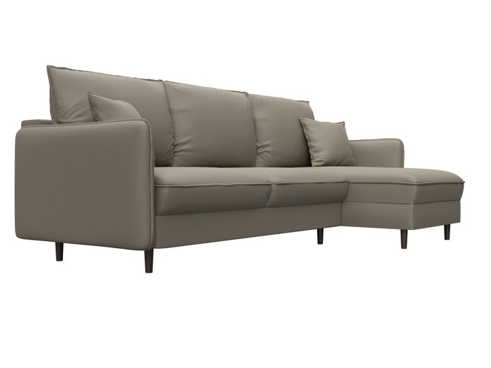 Угловой диван-кровать Лига-064 бежевого цвета (экокожа) - лучшие Угловые диваны в INMYROOM