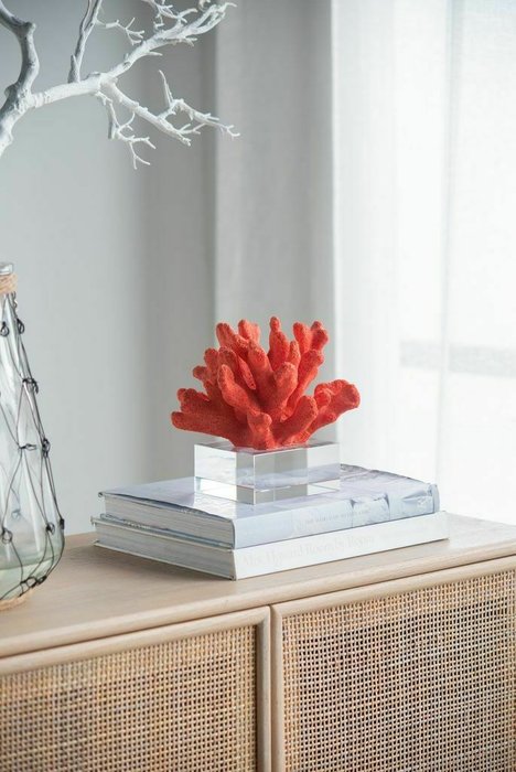 Декор Коралл красного цвета - купить Фигуры и статуэтки по цене 10170.0