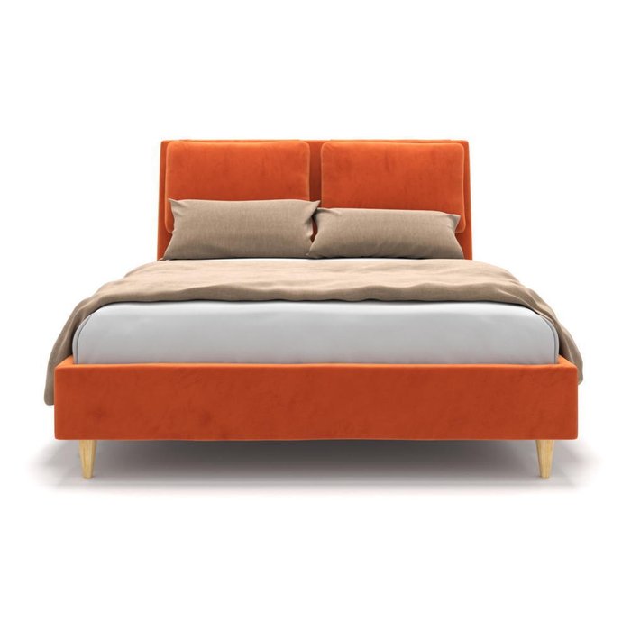  Кровать Parc на ножках оранжевая 160х200 - купить Кровати для спальни по цене 49900.0