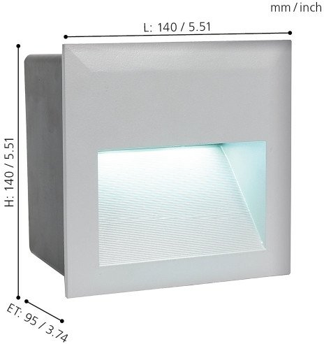 Архитектурный светильник Zimba-Led 95235 (металл, цвет серый) - купить Настенные уличные светильники по цене 4790