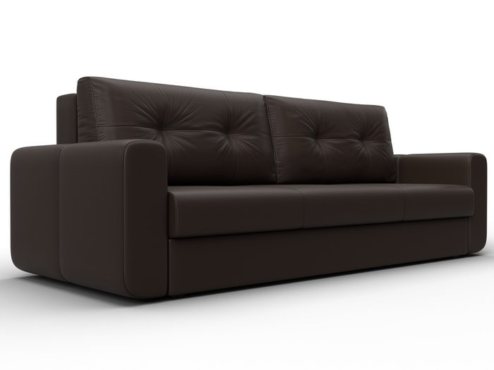 Диван-кровать Лига 031 темно-коричневого цвета (экокожа)