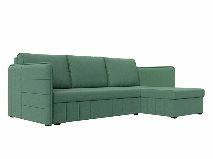 Угловой диван-кровать Слим зеленого цвета правый угол
