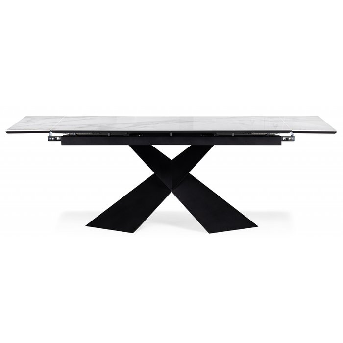 Раздвижной обеденный стол Хасселвуд 90х160 черно-белого цвета - лучшие Обеденные столы в INMYROOM