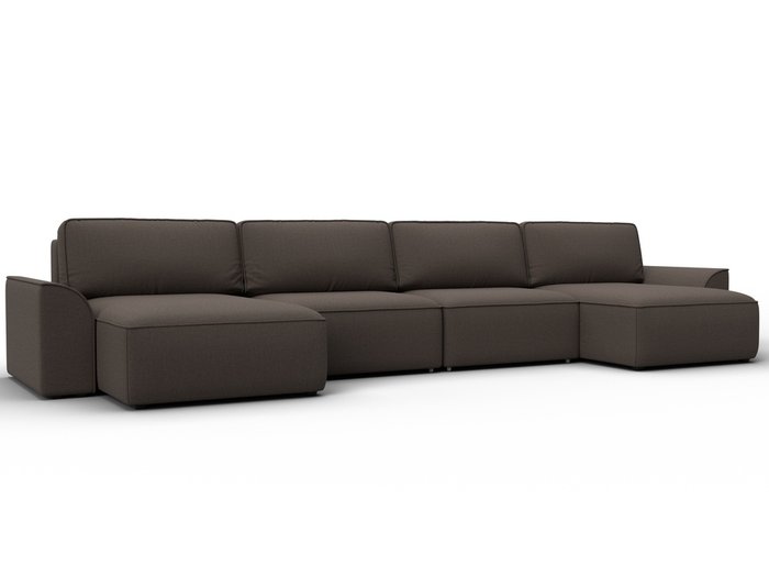 Угловой диван-кровать Лига-048 лонг коричневого цвета Угловой диван-кровать Лига-048 лонг коричневого цвета