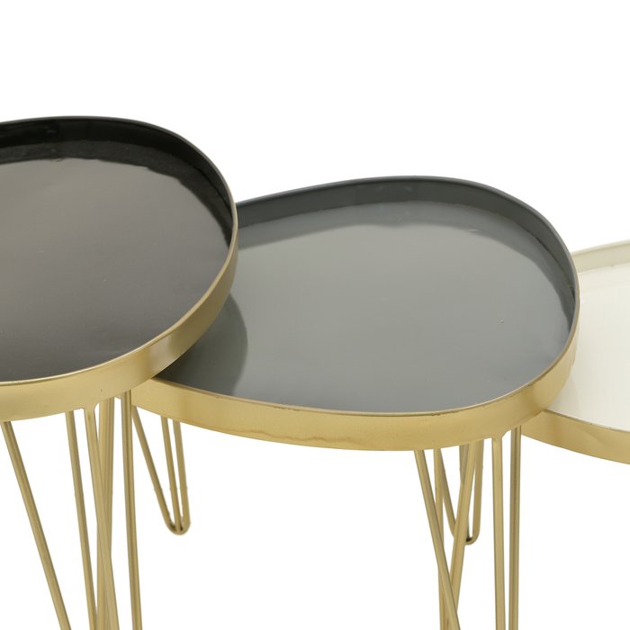 Набор из трех кофейных столиков  серо-золотого цвета - лучшие Кофейные столики в INMYROOM