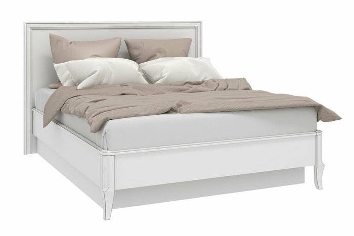 Кровать Онтарио 160х200 бело-серого цвета с подъемным механизмом