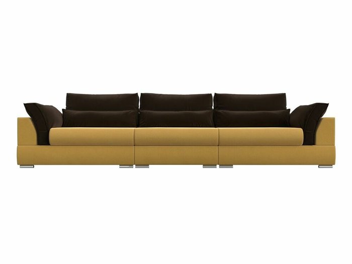 Прямой диван-кровать Пекин Long желто-коричневого цвета - купить Прямые диваны по цене 99999.0
