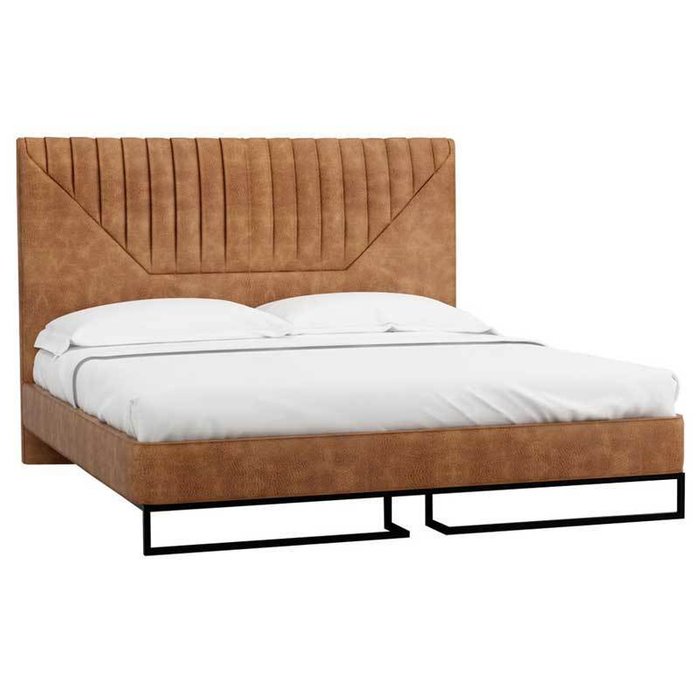 Кровать Loft Alberta_Браун 160х200 коричневого цвета