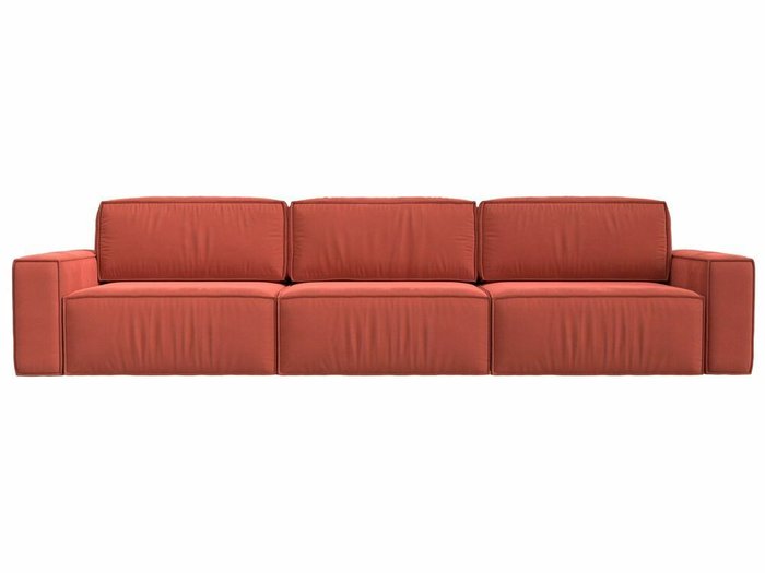 Диван-кровать Прага Классик лонг кораллового цвета - купить Прямые диваны по цене 96999.0