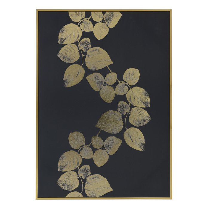 Картина с золотыми листьями