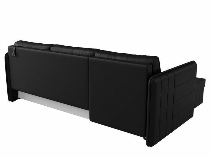 Угловой диван-кровать Слим черного цвета (экокожа) левый угол - лучшие Угловые диваны в INMYROOM