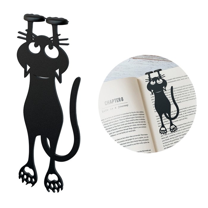 Закладка для книг Curious Cat черного цвета