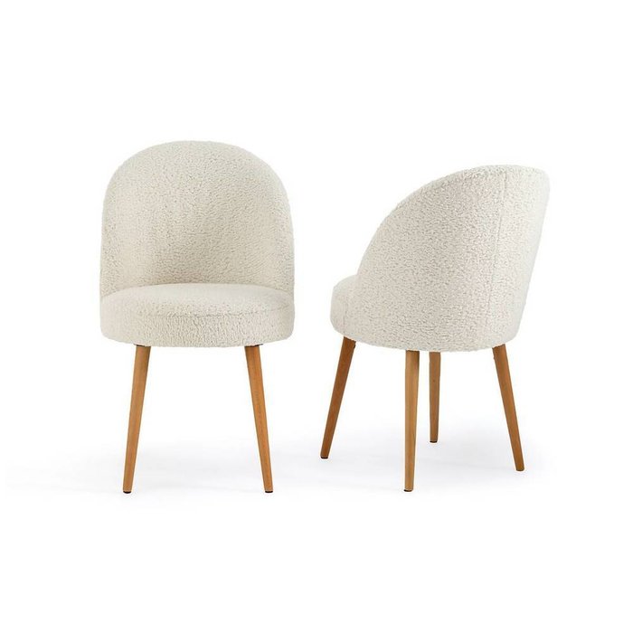 Комплект из двух стульев с отделкой малой пряжей Quilda светло-бежевого цвета - лучшие Обеденные стулья в INMYROOM