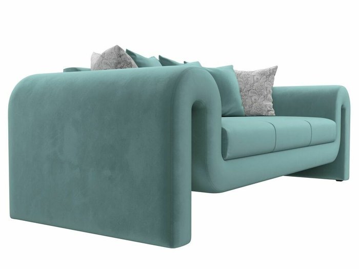 Прямой диван Волна бирюзового цвета - лучшие Прямые диваны в INMYROOM