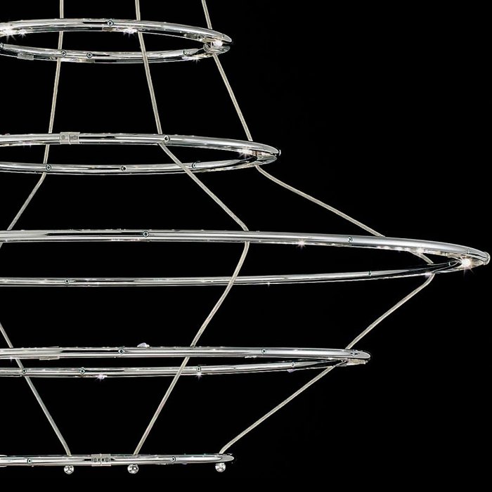 Подвесной светильник Metalspot MUSE с ободками в конструкции из хромированного металла - лучшие Подвесные люстры в INMYROOM