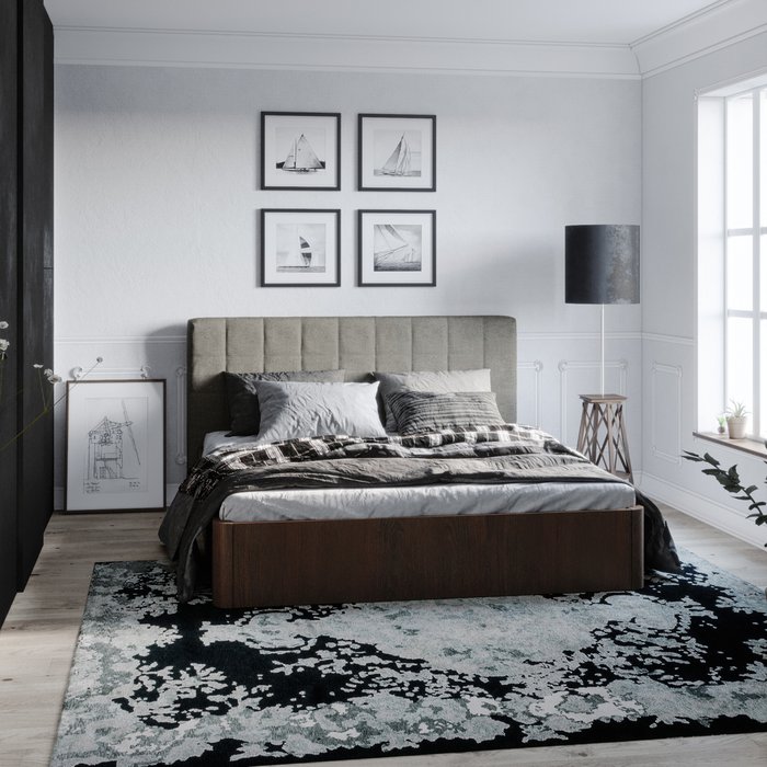 Кровать Сиена 180х200 с серым изголовьем и подъемным механизмом - лучшие Кровати для спальни в INMYROOM