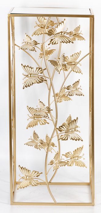 Подставка интерьерная L золотого цвета с зеркальной столешницей - купить Консоли по цене 16630.0