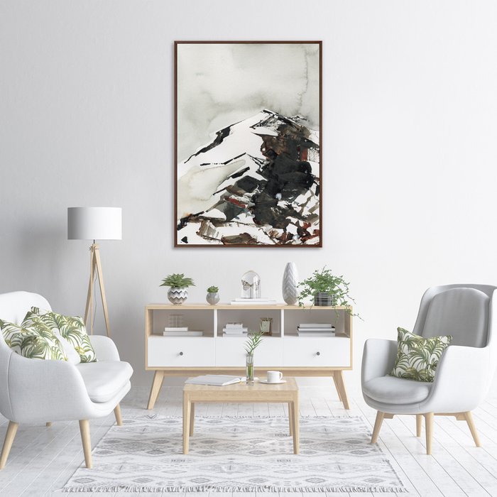 Репродукция картины на холсте Snow mountain peak, 2021г. - лучшие Картины в INMYROOM
