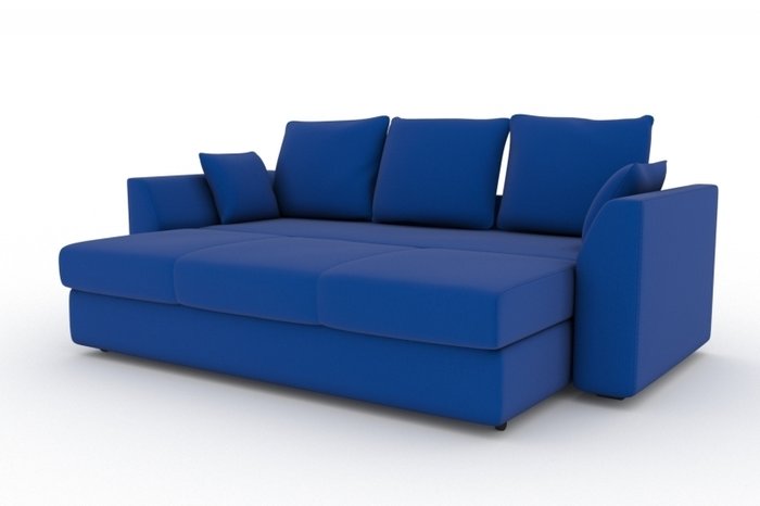 Прямой диван-кровать Belfest синего цвета - купить Прямые диваны по цене 15500.0