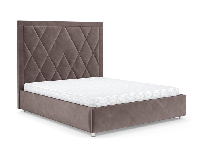 Кровать Треви 140х190 серо-коричневого цвета с подъемным механизмом (вельвет) - купить Кровати для спальни по цене 37090.0