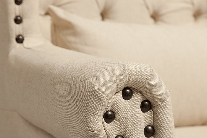 Кресло Quinn Tufted Armchair Белый Лен - купить Интерьерные кресла по цене 130000.0 Кресло Quinn Tufted Armchair Белый Лен - купить Интерьерные кресла по цене 130000.0