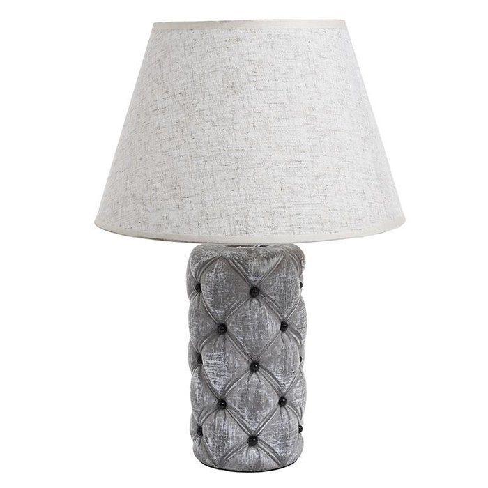 Лампа настольная с керамическим основанием серого цвета 
