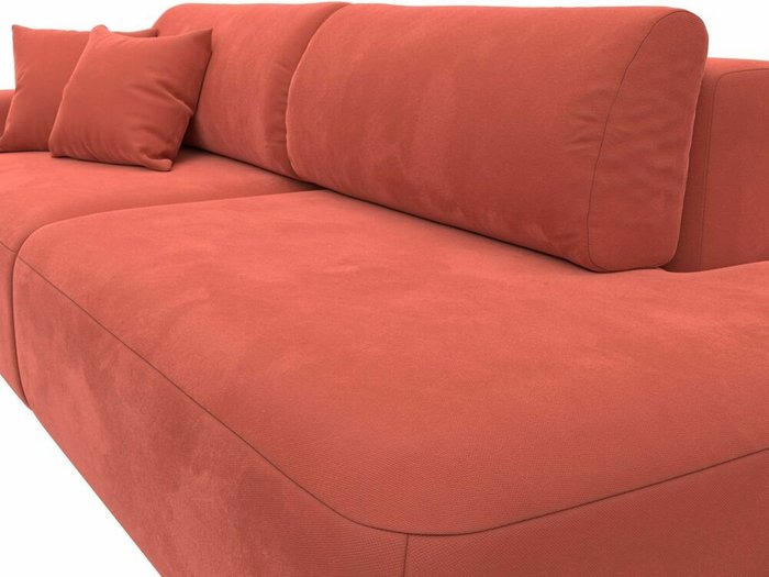 Диван-кровать Лига 036 Модерн кораллового цвета с левым подлокотником - лучшие Прямые диваны в INMYROOM