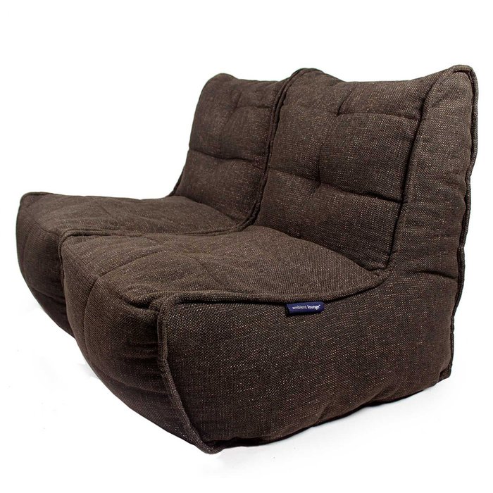 Бескаркасный диван-бин бег Ambient Lounge Twin Couch™ - Hot Chocolate (шоколадный, коричневый цвет)