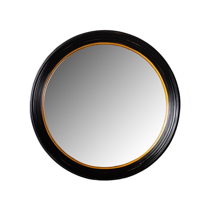 Настенное зеркало Mise Lux в раме из полимера черного цвета 