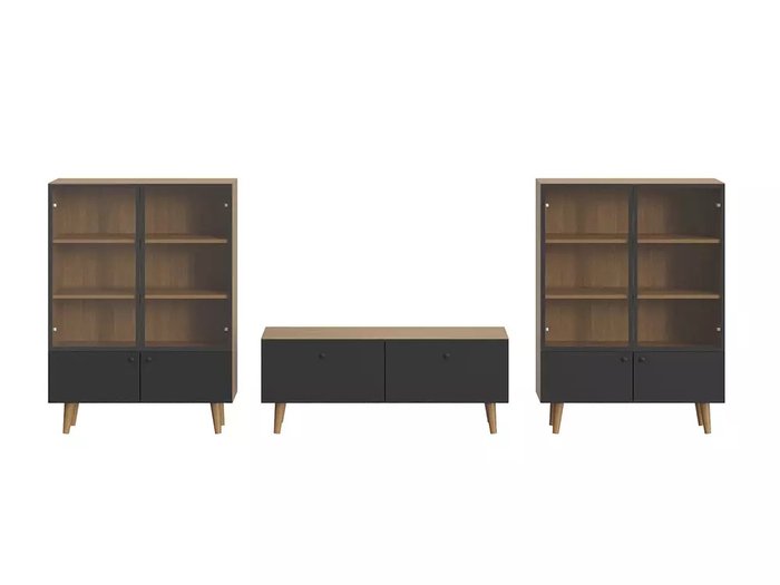 Комплект мебели для гостиной Frida 8 черно-бежевого цвета - купить Гостиные гарнитуры по цене 155900.0
