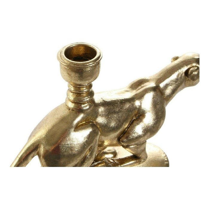 Канделябр DKD Home Decor Позолоченный Смола Алюминий Леопардовый Тропический Канделябр 25 x 6 x 14 cm - лучшие Подсвечники в INMYROOM