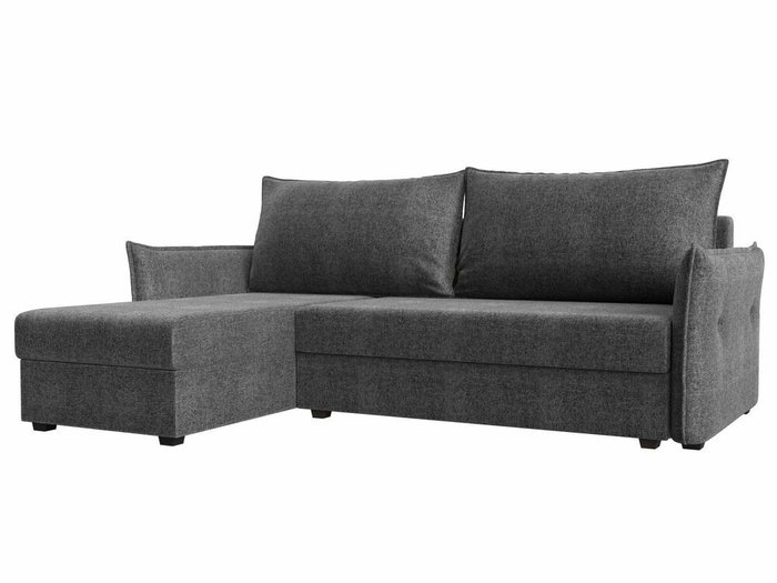Угловой диван-кровать Лига 004 серого цвета угол левый