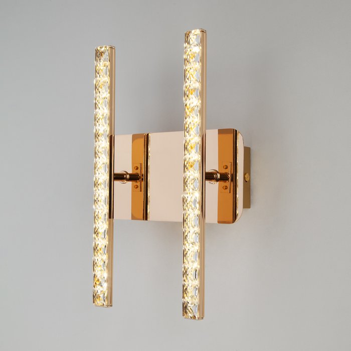 Светодиодный настенный светильник с хрусталем 90041/2 золото Soprano - купить Бра и настенные светильники по цене 2900.0