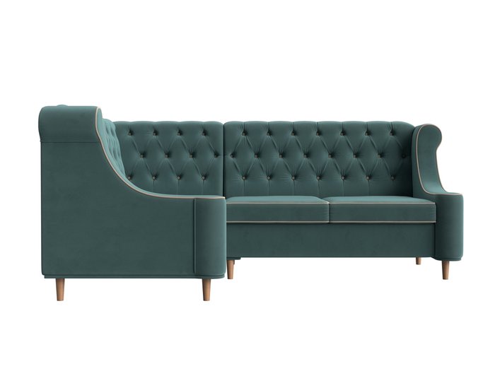Угловой диван Бронкс бирюзового цвета левый угол - купить Угловые диваны по цене 64999.0