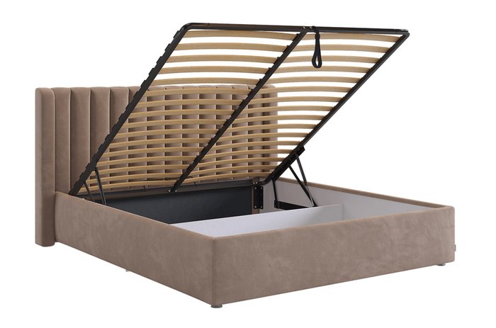 Кровать с подъемным механизмом Ева 160х200 светло-коричневого цвета - лучшие Кровати для спальни в INMYROOM