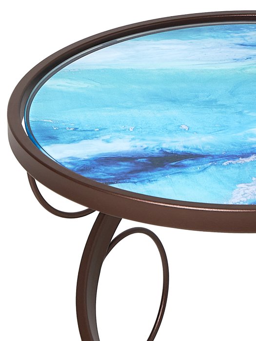 Кофейный стол Ego коричнево-голубого цвета - лучшие Кофейные столики в INMYROOM