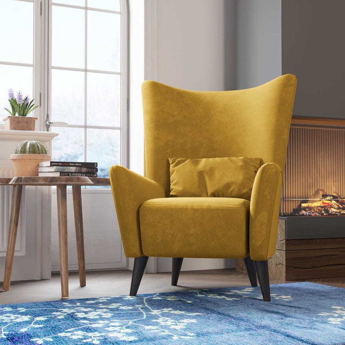 Кресло Дублин желтого цвета - купить Интерьерные кресла по цене 51759.0