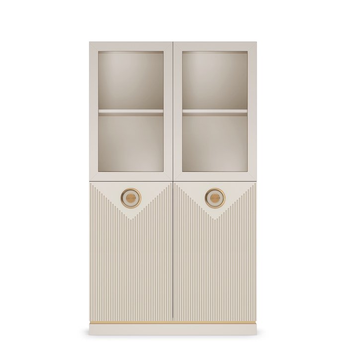 Книжный шкаф низкий Капри цвета сатин - купить Книжные шкафы по цене 27370.0