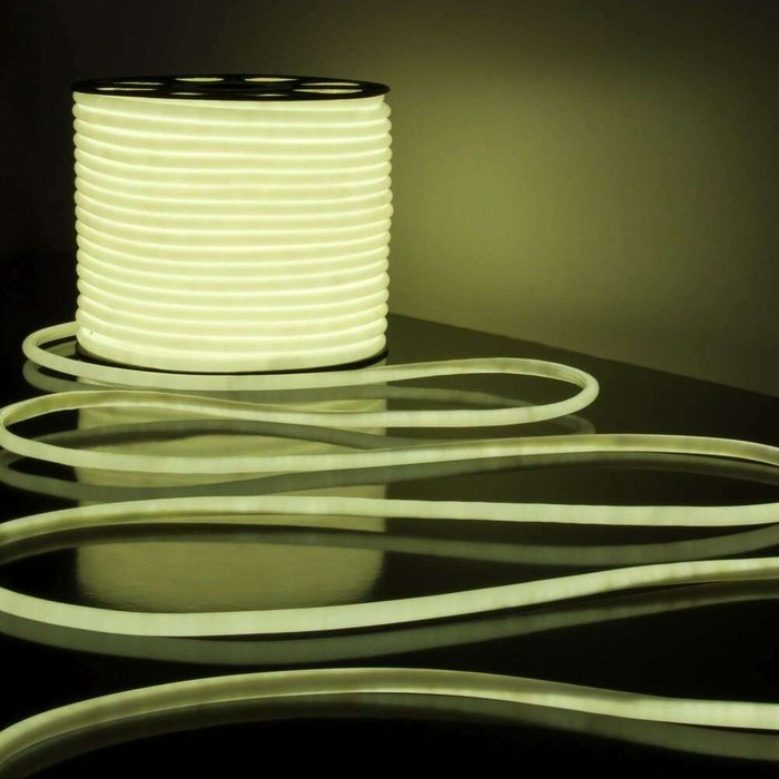 Светодиодный гибкий неон 220 В 9.6 Вт/м 144 Led/м 2835 IP67, круглый холодный белый 6500К, 50 м Гибкий неон 220V 9,6W 144Led 2835 IP67 круглый холодный белый, 50 м LS 003 220V 9,6 IP67 - лучшие Гибкий неон в INMYROOM