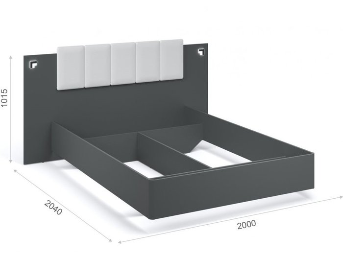 Кровать Мишель 140x200 цвета антрацит - купить Кровати для спальни по цене 15522.0