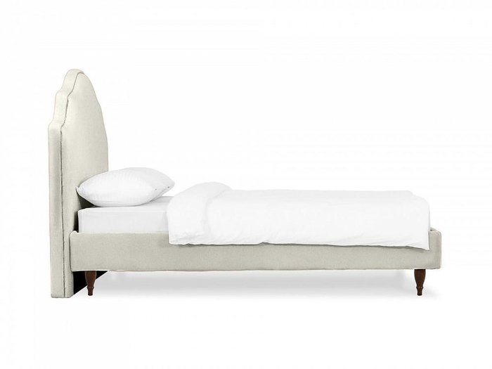 Кровать Queen II Victoria L 160х200 молочного цвета с коричневыми ножками  - лучшие Кровати для спальни в INMYROOM