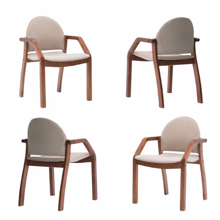 Набор из четырех стульев Джуно бежево-коричневого цвета Набор из четырех стульев Джуно бежево-коричневого цвета