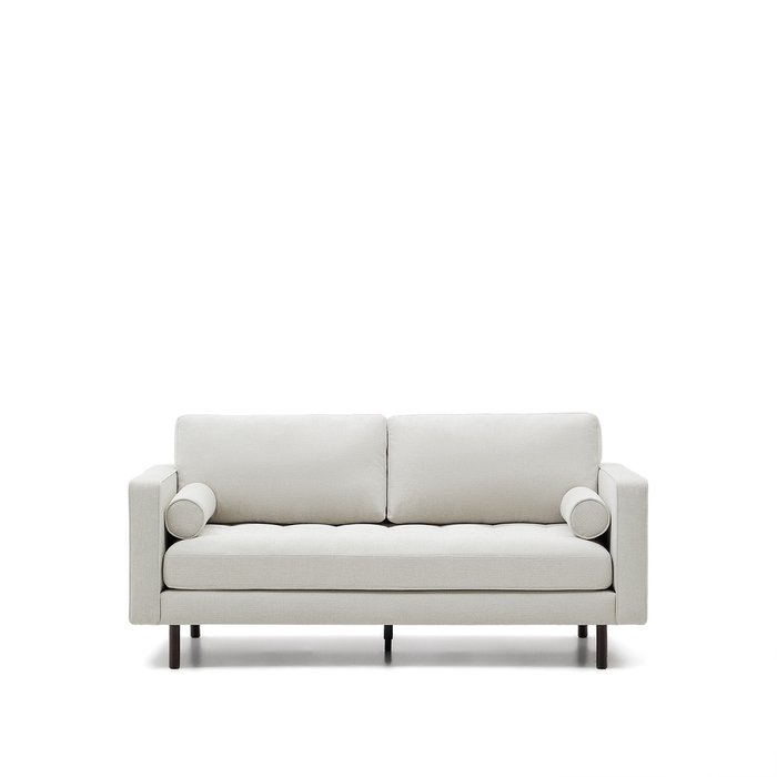 Диван Debra М бело-серого цвета с ножками цвета венге - купить Прямые диваны по цене 228990.0