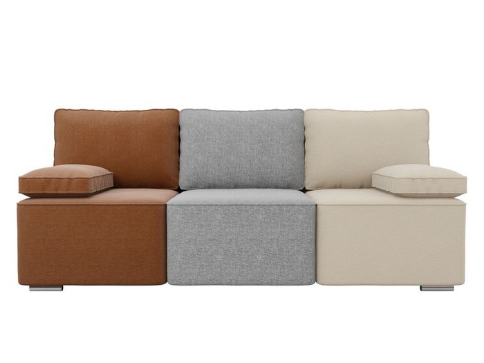 Прямой диван-кровать Радуга коричнево-серо-бежевого цвета - купить Прямые диваны по цене 30990.0