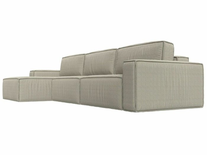 Угловой диван-кровать Прага Классик лонг бежево-серого цвета левый угол - лучшие Угловые диваны в INMYROOM